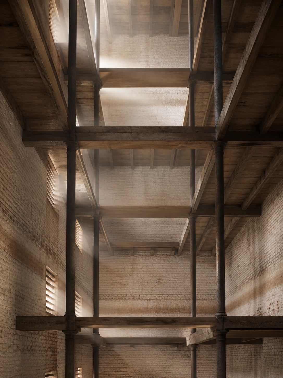 Mälzerei — interior, brick and iron.